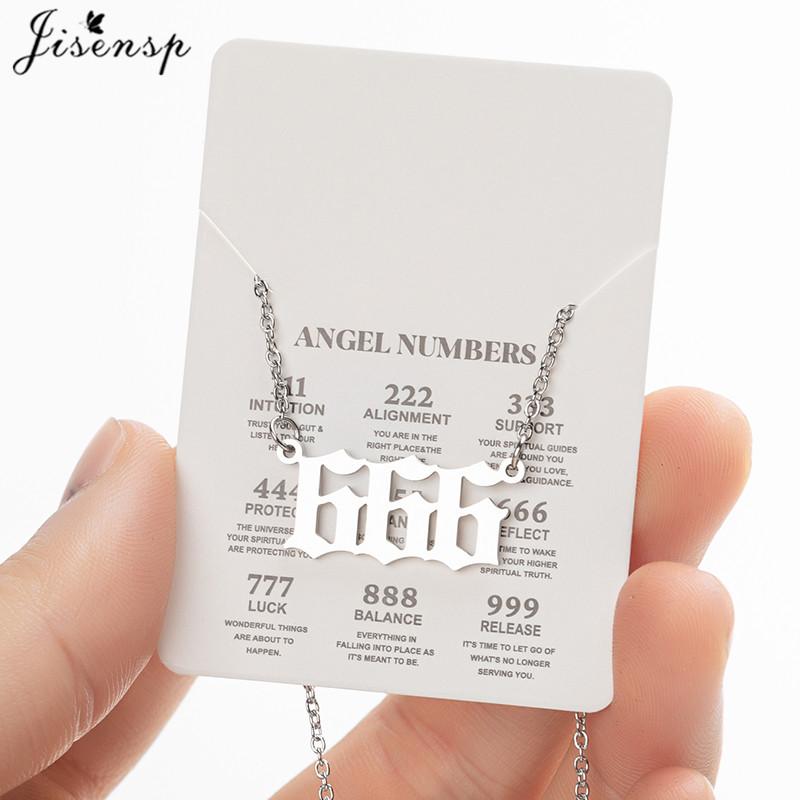 Stainless Steel Angel Number Lucky Numbers Necklaces 111 222 333 444 555 888 999 777 666 Pendant Necklace Charms Jewelry
