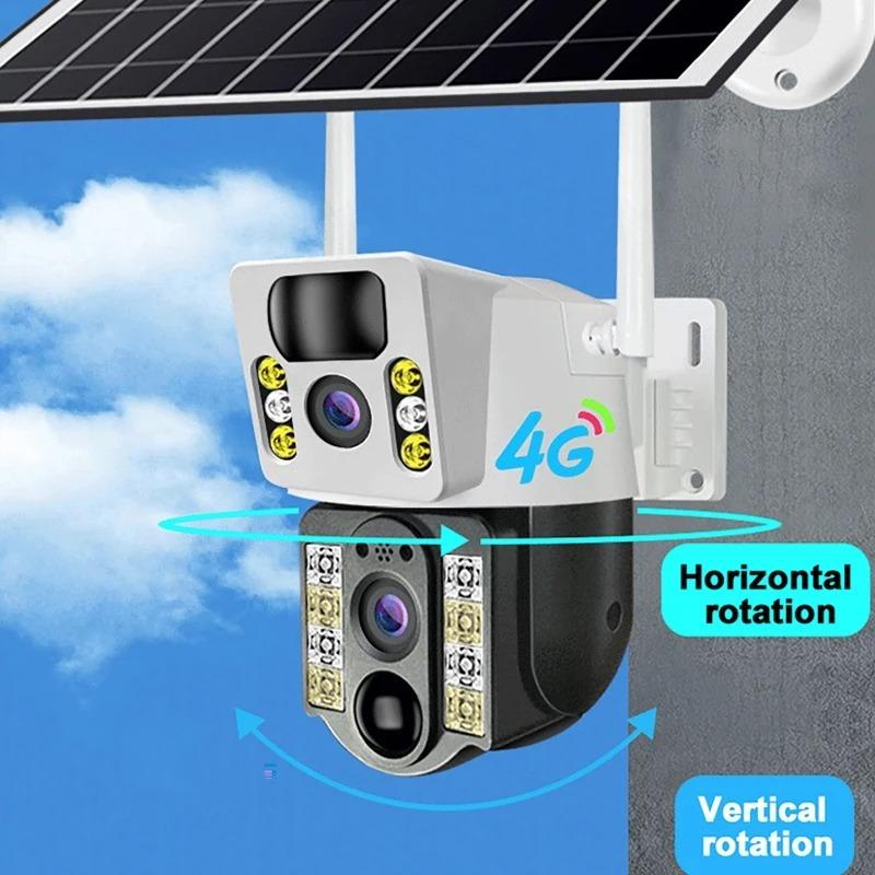 8MP 4K Solar Camera Outdoor Dual Lens WIFI Smart Life Home Automation IP Camera Night Vision Security Camera 360 Monitoring CCTV