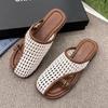 Fashion Women Slippers Flats Beach Sandals Summer 2025 Trend Designer Casual Shoes Hollow Roman Fashion Outdoor Slippers Chanclas Mujer