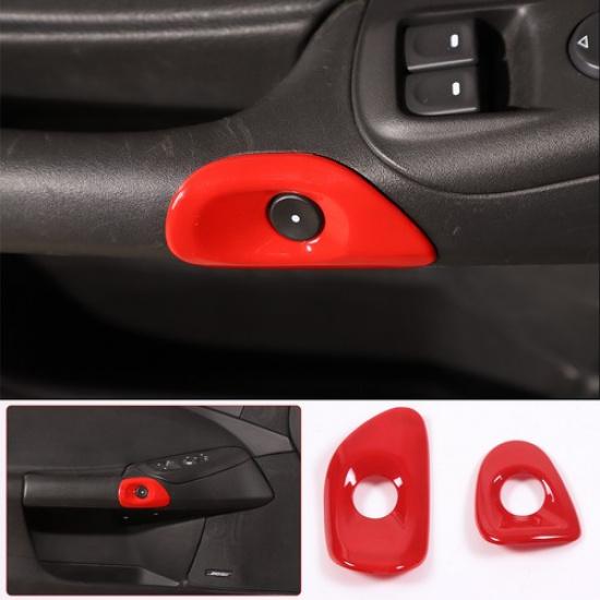 Red ABS Interior Door Switch Button Frame Cover Trim For Corvette C6 2005-2013