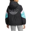 Adidas Originals Clover Color Block Down Puffer Hoodie With Logo Print Women Outerwear Black HS9519