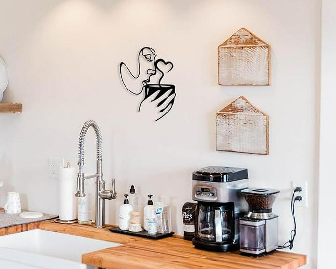 Europäische Kunst Metall Silhouette Kaffeetasse Wandbehang