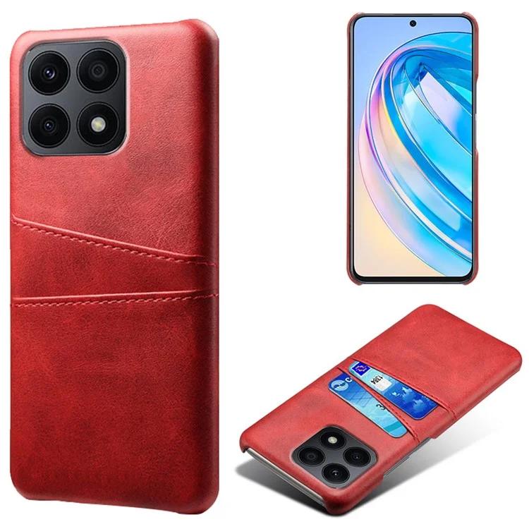 For Honor X8a 4G Dual Card Slots Phone Case Anti-scratch Leather PC Phone Cover
