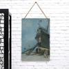 Vintage Windmill Landscape Iron Painting European Countryside Nostalgic Home Decor Wall Art for Living Room
