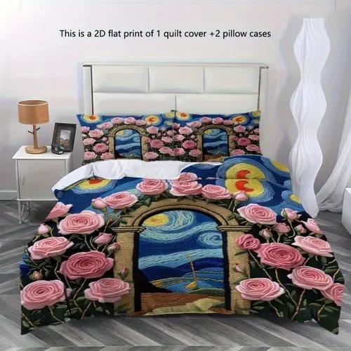 Van Gogh Oil Painting Soft Duvet Cover Van Gogh Oil Painting Background Theme Soft Duvet Cover Suitable for Children Kids plus Adult Peoples Soft