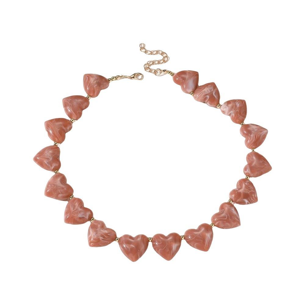 Choker Acrylic Necklace Acrylic Sweater Chain Fashion Women Clavicle Chain  Spring Summer розовый