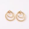 European and American exaggerated earrings, personality geometry, large circle metal trendy temperament, double-layer hollow tube earrings
