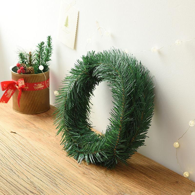 

5,5 м Рождественское украшение Ротанг Имитация Рождественский венок Зеленые сосновые иголки Шерстяные полоски Украшение для вечеринки Оформление сцены