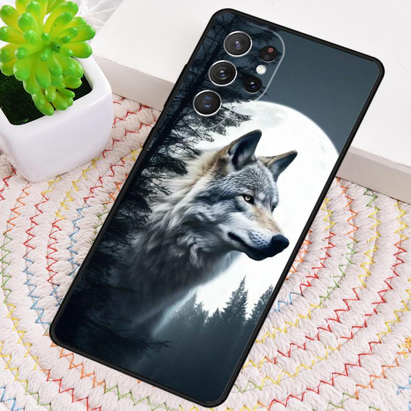 Wolf Moon Howl TPU Phone Case For Samsung Galaxy note 10 pro S26 S25 S24 S23 S22 Ultra Plus S21 FE S20 Shockproof Cover