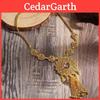 Indian Tribal Style Gold Alloy Pendant Necklace With Crystal Flower Design For Women