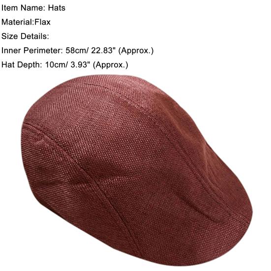 Hat Comfortable Solid Color Flax Breathable Peaked Cap for Daily Life