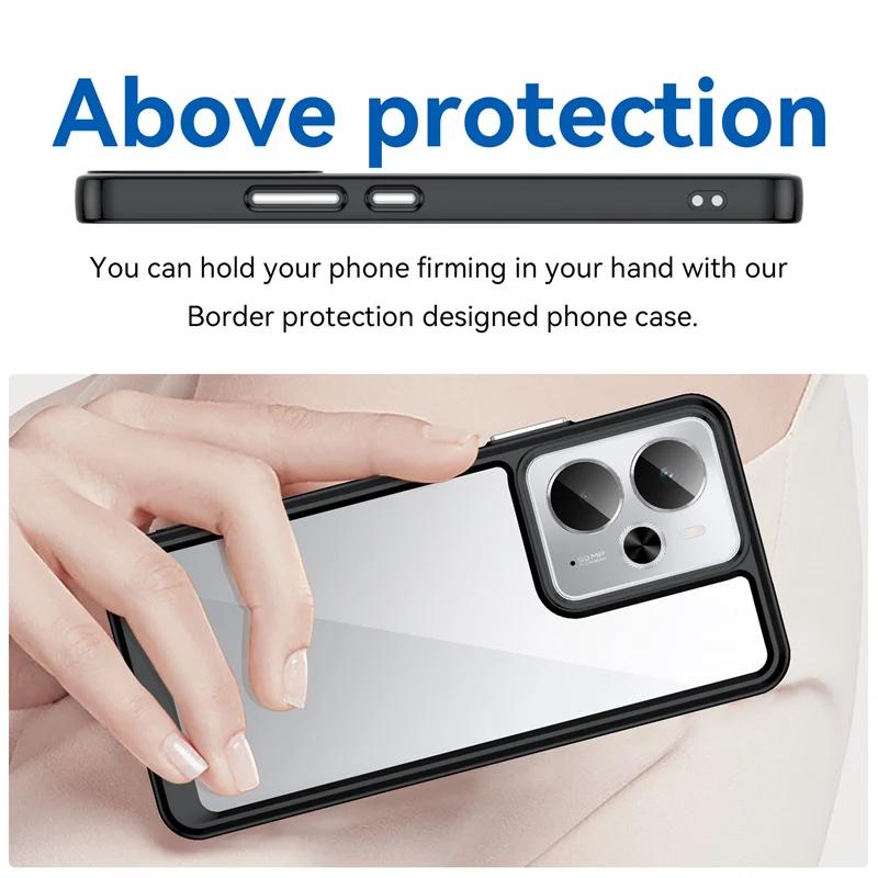 Funda de TPU Transparente de Colores para Realme 14 5G Realme 14T 5G Funda Protectora Transparente Coque Capa
