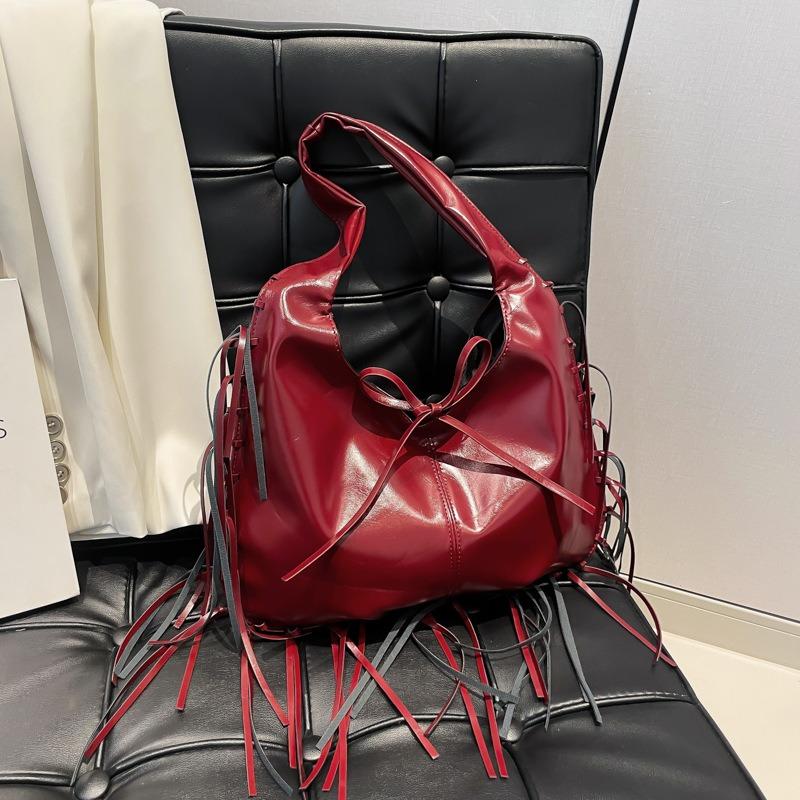 Retro High-Sense Mode Quaste Große Kapazität Tote Vielseitig Lässig Einfach Knödeltasche Unterarm Handtasche