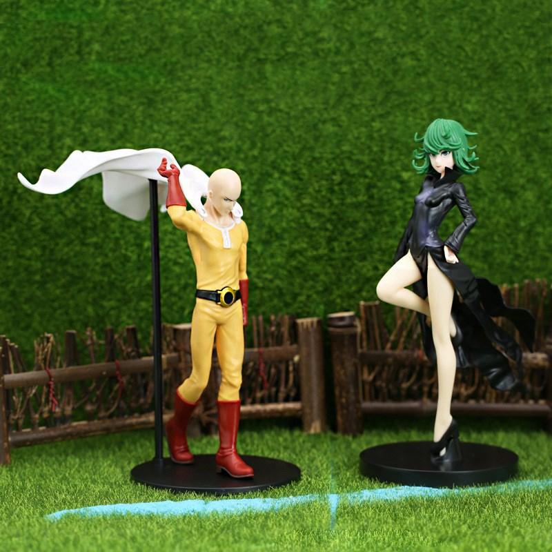 Figurină Anime ONE PUNCH-MAN 18CM Saitama Chelios Tatsumaki Figurină în Picioare Model Jucărie Colecție Statică Ornamente Desktop Păpuși