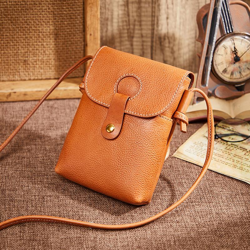 Fashion Cow Leather Cross body Bags For Woman Retro Casual Luxury Design Phone Purse Custom Initials Lady Business Shoulder Bag
