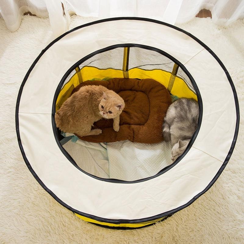 Dog Playpen with Door and Top for Small Dogs Indoor Exercise  Pet Tent Playground for Cats Multiple Colors S/for M