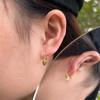Fine Jewelry Hoop Earrings Love Heart Pendant 18K Gold Plated S925 Sterling Silver Dangle Drop Earrings for Girls Women Gifts