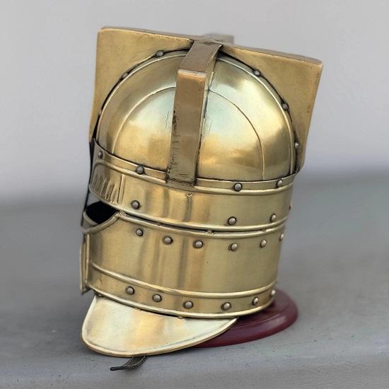 Medieval Moria Dwarves Golden Steel Helmet LOTR Warrior Knight Helmet Cosplay Armor Larp Costume