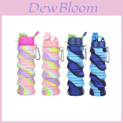 Silicone Collapsible Water Bottle For Outdoor Travel And Sports With Colorful