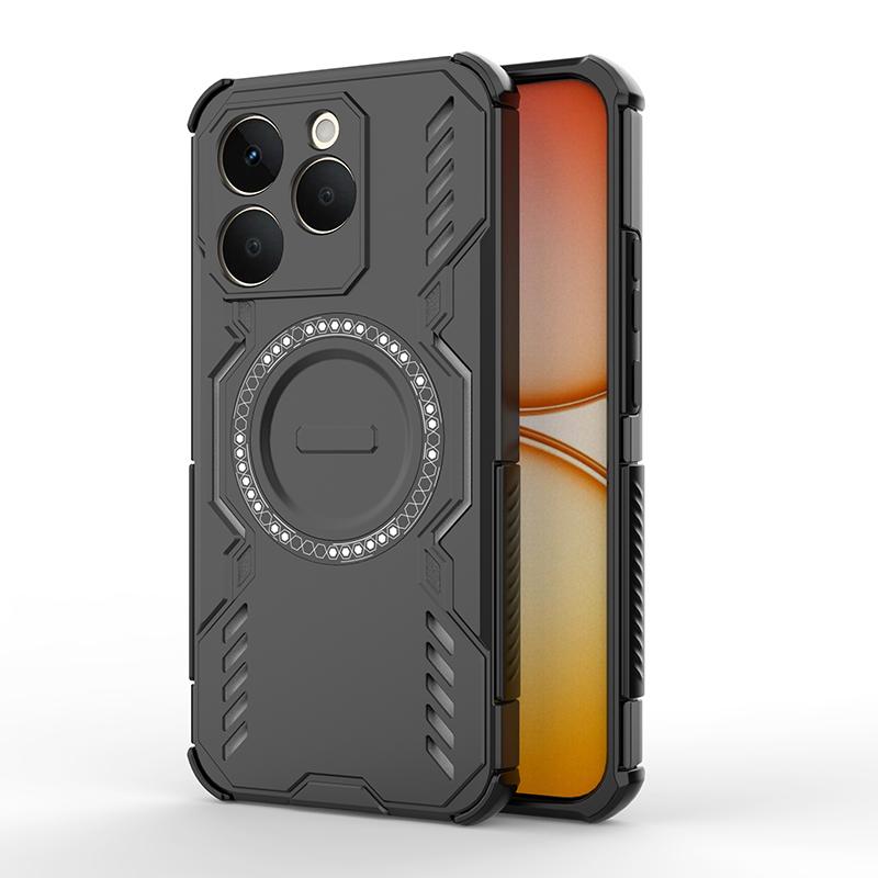 KEYSION Hollow Heat Dissipation Case for Realme 15T 5G Silicone+PC Magnetic Cooling Shockproof Phone Cover for Realme 15T