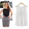 Women's Fashion Casual Solid Color Print Sleeveless O Neck Blouses & Shirts