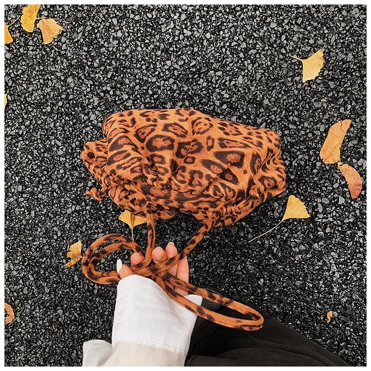 Leopard Print Pleated Cloud Shoulder Bag - Stylish Women's Crossbody Niche, New Collection