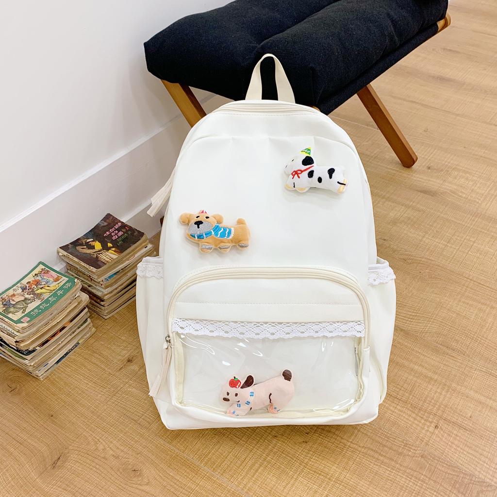 Schoolbag Japanese ins new high-value, fresh, sweet and cute puppy backpack, lightweight and versatile backpack for junior and high school students