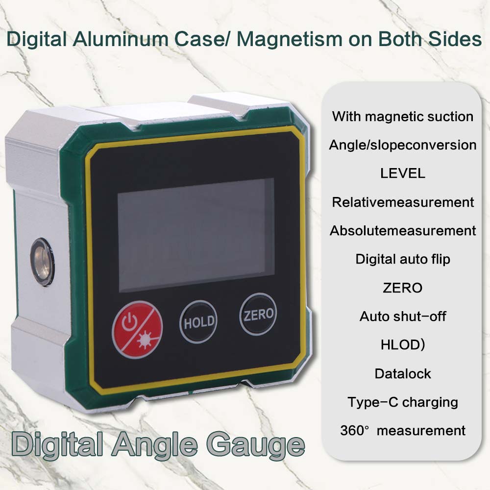 Magnetický úhloměr s přísavkou Digitální úhloměr Elektronická vodováha Laser
