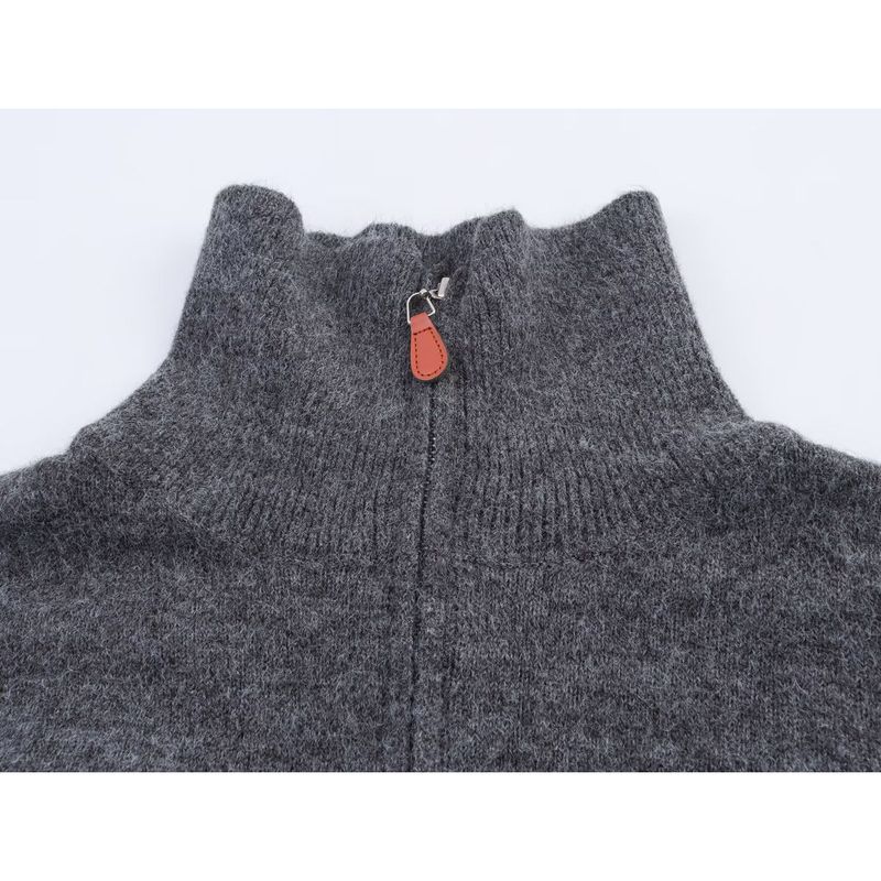Za New Arrival Women's Clothing ZR Fashion Style Export Fashion All-Match Minimalist Embroider Zipper Pullover Knitwear