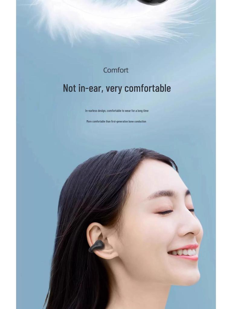 2025 New Wireless Air Conduction Ear Clip Headphones for Sports Running - Unisex In-Ear High-End Bluetooth