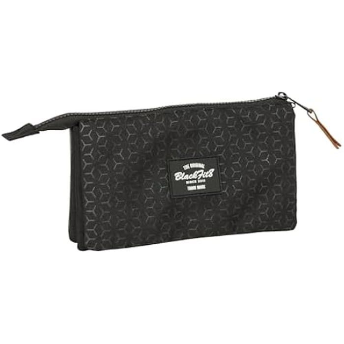 Trousse triple - SAFTA - BLACKFIT8 OLD SCHOOL - Tissu recyclable - Confortable - Noir
