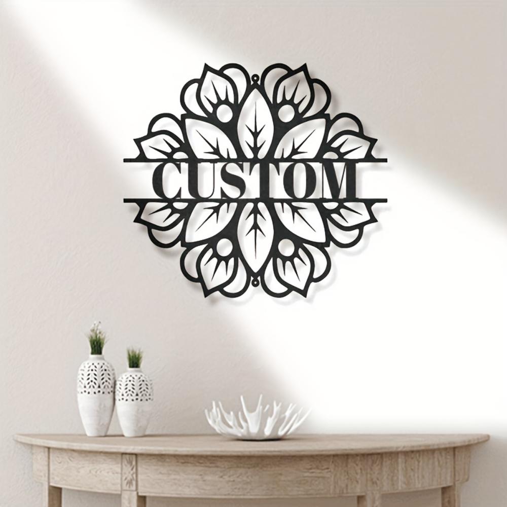 1pc Art Deco Metal Wall Art Sculpture Mandala Welcome Sign Holiday Anniversary Decor Gift
