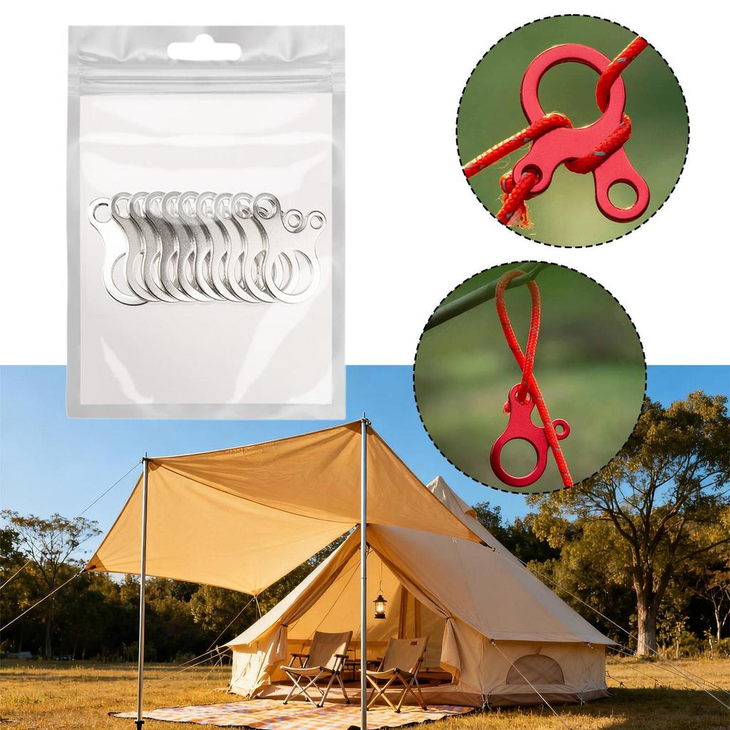 10Pc guyline Tensioners Tent Rope Tightener Hiking Wind Buckle Cord Adjusters for Utility RopeS