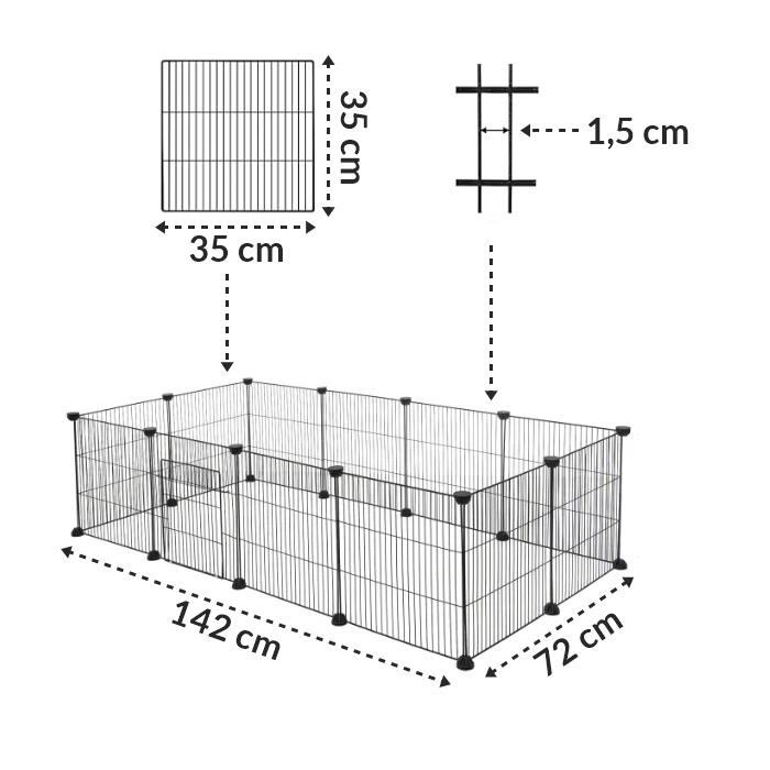 Auslaufkäfig Metallgehege für Kaninchen Kleintiere Faltbar