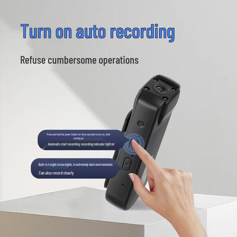 Câmera WiFi com Clipe Traseiro e Gravador de Voz - Redução de Ruído Móvel/Reunião, Vídeo Anti-Vibração para Animais de Estimação/Esportes, Captura de Foto e Áudio.