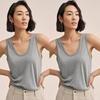 RR & II Linen Vest Top Foreign Trade Big Brand Withdraw from Cupboard Brand Women clothes Fan Luo Fano Export U-Collar Cotton and Linen