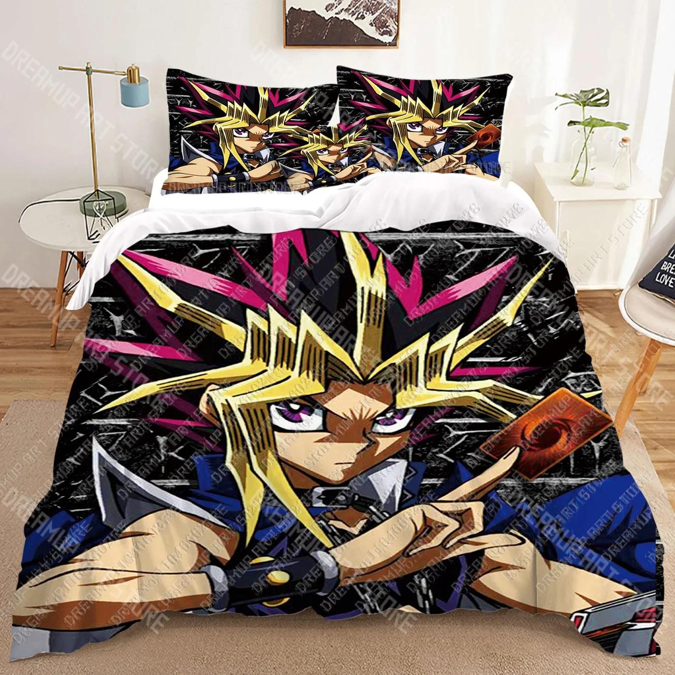 Anime Yu Gi Oh 3D Beddengoedsets print dekbedovertrek Volwassenen_ kinderen bed dekbed verjaardagscadeau dropshipping EU Single 90x200cm