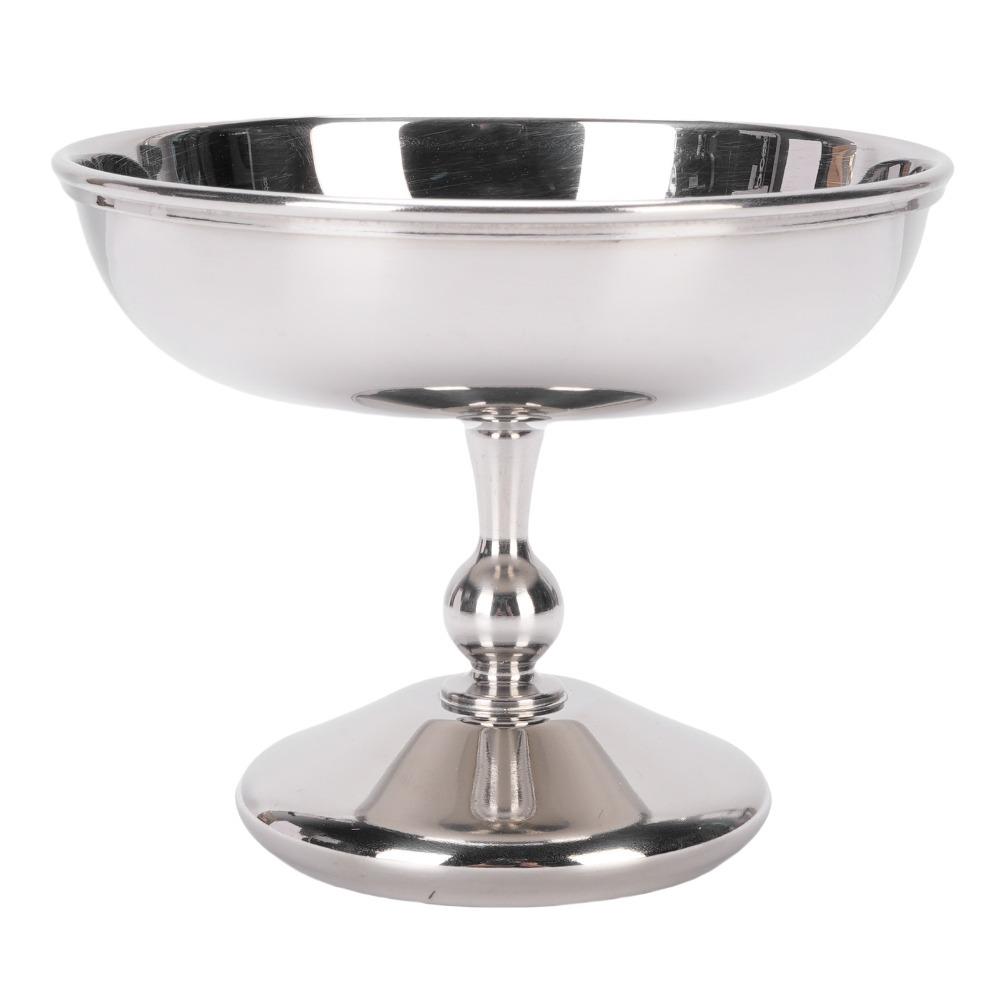 Classic Rustless Steel Ice Cream Cup Round Footed Silver Dessert Bowl Practical Polished Dessert Cup Yogurt