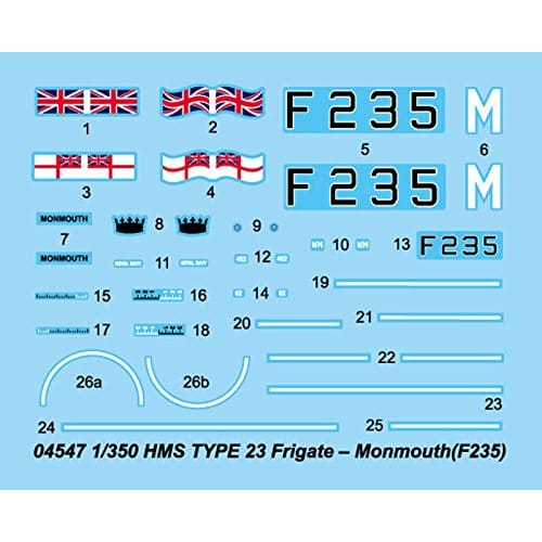 Trumpeter 1/350 Royal Navy Type 23 Frigate HMS Monmouth F235 Plastic Model