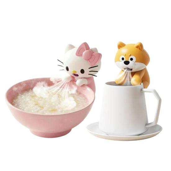Cute Cat Dog Mini Handheld Fan Portable USB Food Cooling Fan for Toddle Noodles Desk