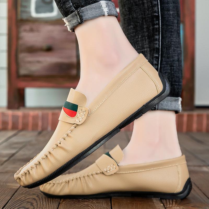 Fashion Men's Round Headed Casual Flat Bottomed Driving Luxury Loafers Light Outdoor Business Soft Soled Formal Shoes Zapatos De Hombre