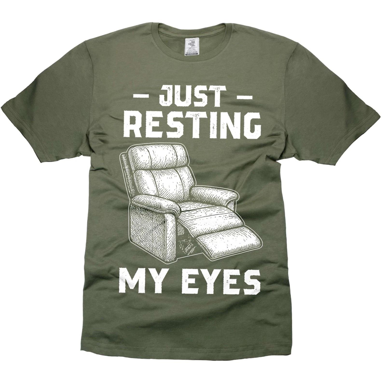 Mens Resting my eyes t-shirt nap shirts sleeping funny tee birthday gift S