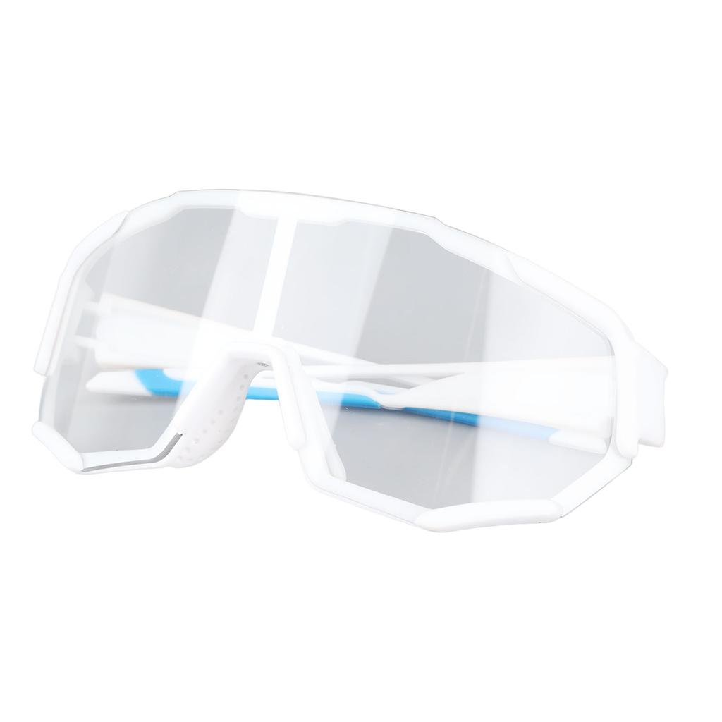 Cycling Glasses TR90 UV Protection Plain PC Color Changing Sports Sunglasses for Riding Running Fishing White