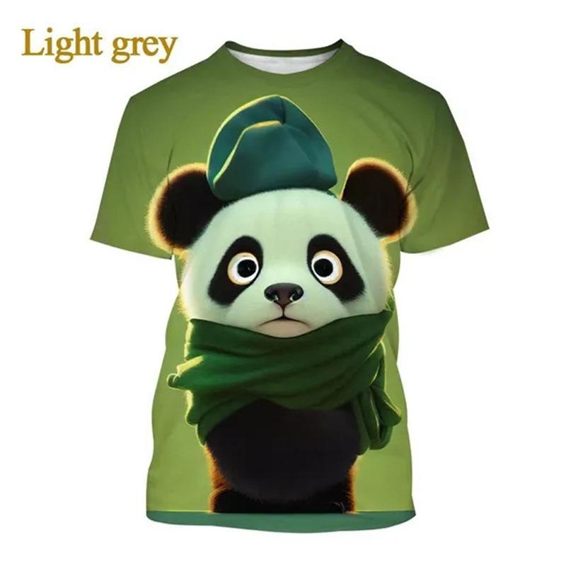 Summer Cute Panda 3D Printed Casual Short Sleeve T-Shirts Women’s