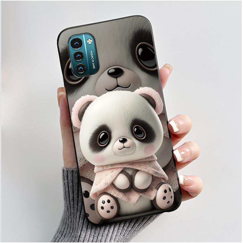 For Nokia G21 G11 Plus Case Cute Love Rabbit Cartoon Black TPU Silicone Soft Cover For NokiaG21 G 11 G11Plus Bumper Phone Case