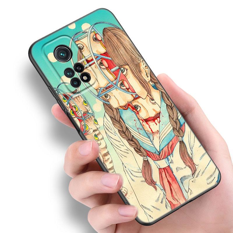 Shintaro Kago Horror Cartoon Phone Case For Xiaomi Mi A2 8 9 SE Note 10 10T 11 12 Lite 9T 11T 12S 12T Pro A3 6X 12X Black Cover