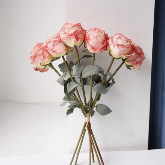 Artificial Rose Flower Realistic Faux Silk Rose with Stem for DIY Wedding Bouquets Home Party Table Centerpiece Floral Arrangement