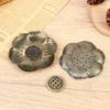 1Pcs Home Room Decoration Flower Shaped Metal Incense Burner Craft Ornament For Spa Yoga Meditation Accessories