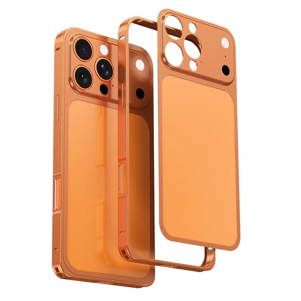 For iPhone 16 Pro Case Transform to 17 Pro Locking Buckle Metal Frame Alloy Back Phone Cover