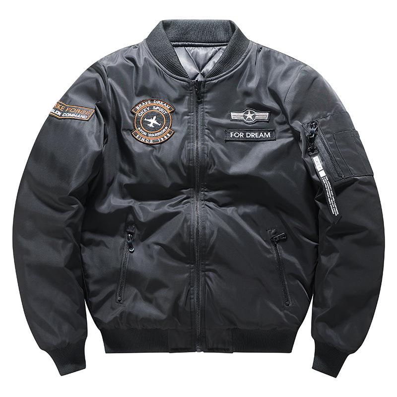 Men s Reversible Stand Collar Cotton Pilot Jacket - Thick Plus Size Winter Coat L